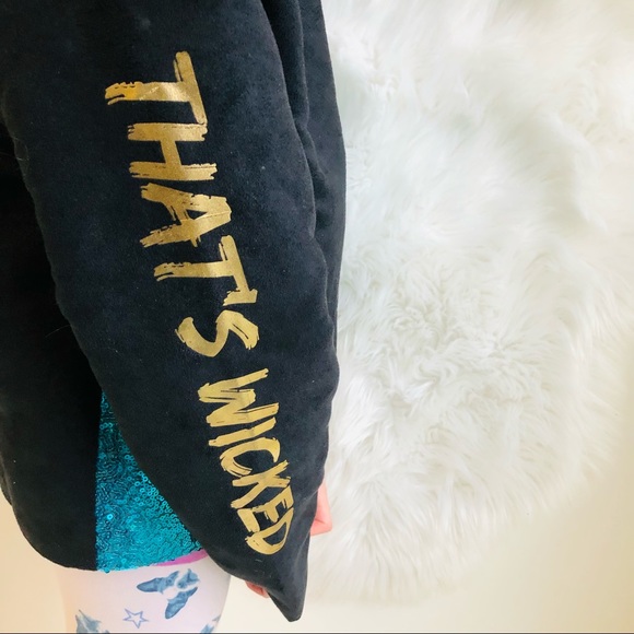 Disney D-Signed Descendants 3 Faux Suede Aqua Sequins Uma Moto Jacket, S - Picture 8 of 14